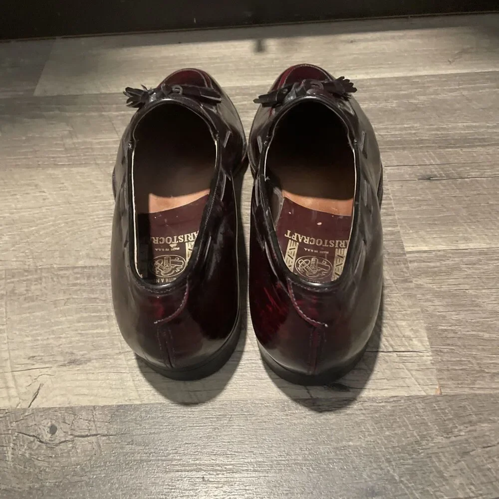 Vintage Johnston & Murphy Aristocraft Oxblood Leather Tassel Loafers 9.5 B/A USA